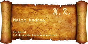 Maitz Kadosa névjegykártya